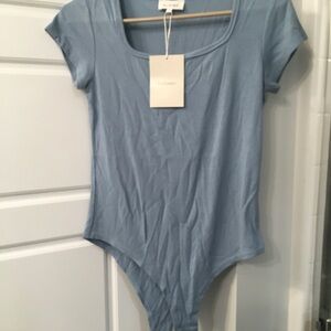 Bohme Light Blue Scoop Neck Bodysuit
